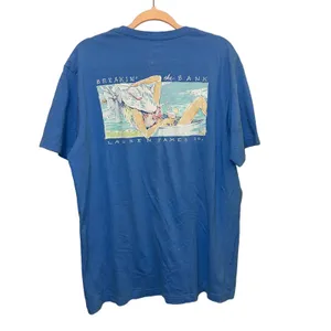 Lauren‎ James Blue Graphic One Pocket Tee Shirt thumbnail 2