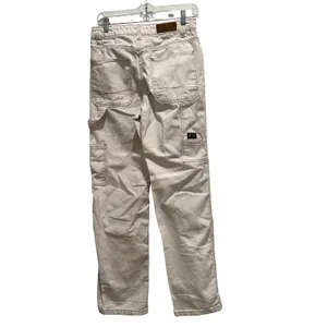 Bershka Womens Straight Leg Carpenter Pants Off White Denim Utility 4‎ Gorpcore thumbnail 2