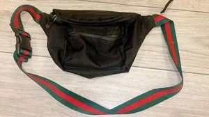 Black Crossbody Bag Purse with minor stains & broken zipper thumbnail 1