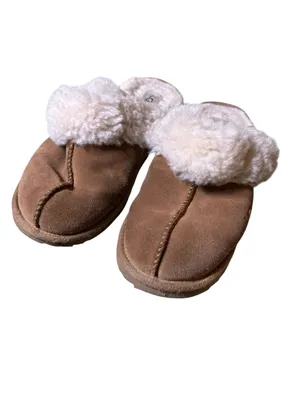 UGG Coquette Suede Sheepskin Slippers Chestnut Women's Size 6 Lug Sole 5125 Warm thumbnail 2
