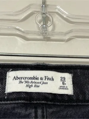 Abercrombie & Fitch 90s Relaxed Criss Cross Jeans Black Size 29 8 High Rise thumbnail 6