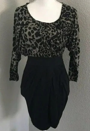 Asos Animal Print Long Sleeve Dress Size 4 thumbnail 1