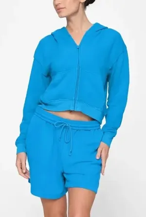 Skims Light French Terry Zip Up Hoodie Size Small in Mykonos thumbnail 1