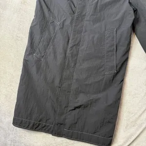 Zara Black Nylon Long Trench Coat Rain Wind Jacket Womens M Minimalist Crinkled‎ thumbnail 3