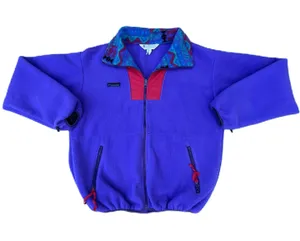 Columbia Vintage 90s Purple Sportswear Aztec Zip Up Fleece Jacket Sweater thumbnail 1