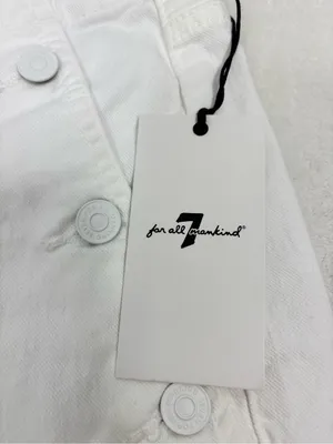 7 For All Mankind White High-Rise Button-Fly Jeans thumbnail 6