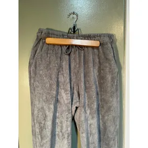 Free Haven Womens Sz Large Plush Sweatpants Lounge Pants Light Gray Straight Leg thumbnail 2