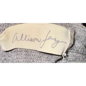 Allison Joy Gray Long Split‎ Tie Bell Sleeve Sweater Women Sz Large Feminine Bow thumbnail 7