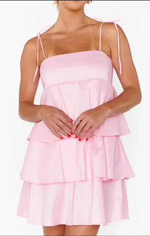 Show Me Your Mumu Meet Cute Dress Light Pink Taffeta thumbnail 3