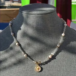 Handmade Elegant Freshwater Pearl and Gold tone Pendant Necklace thumbnail 1