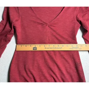 Horny Toad Toad&Co XS Red Floral Tencel Organic Cotton A-Line Dress 3/4 Sleeve thumbnail 8