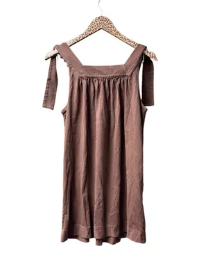 Free People FP Beach Free-Est Honey Tie Shoulder Mini Dress Brown Small thumbnail 3