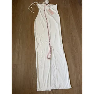Oh Polly Dress Womens 8 White halter Rose Maxi dress thumbnail 4