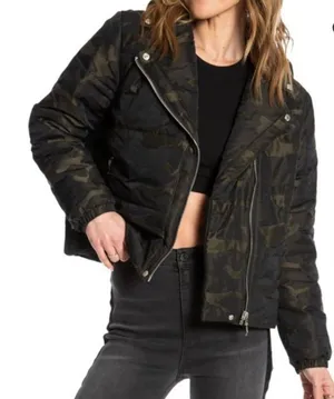 Juicy Couture NWT Women Small Camo Moto Puffer Jacket Fall Vintage Retro Y2K thumbnail 1