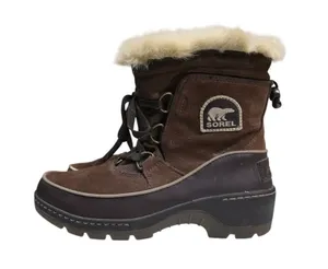 Sorel Womens 6 Tivolli III Snow Leather Suede Faux Fur Boot in Brown thumbnail 1