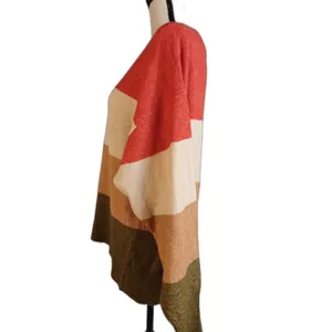 Women's, A New Day, Color Block Sweater, Red/Cream/Tan/Olive, Small thumbnail 3