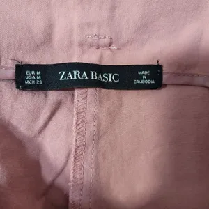 Zara Paperbag Wide Leg Pants Pink High Rise Belted Size M thumbnail 5