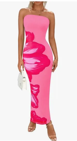 Strapless pink dress Size M thumbnail 1