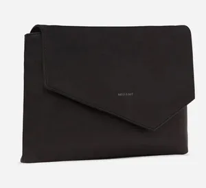 Matt and Natt Envelope Vegan Clutch Bag Missing Strap in Black thumbnail 1