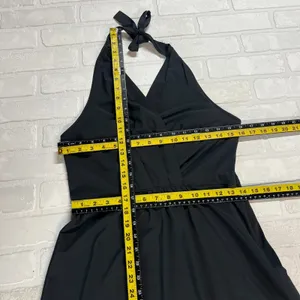 Athleta Halter Dress Womens 8 Black Athletic Go Anywhere Sundress Smocked Padded thumbnail 2