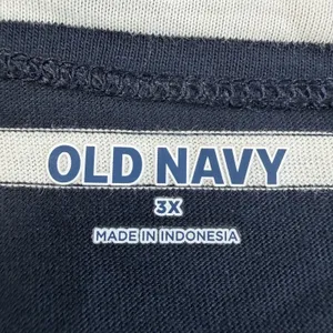 Old Navy Women's 3X Plus Size Navy Blue White Stripe 3/4 Sleeve Boat Neck Top thumbnail 4