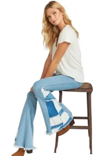 Show Me Your Mumu Woodstock Flare Bell Bottom Jeans Size‎ 28 Echo Wash thumbnail 1