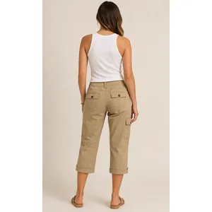 Cache Crop Cargo Pant Rhinestone Stud Adjustable Length Embellished NWT $98 Sz 8 thumbnail 2