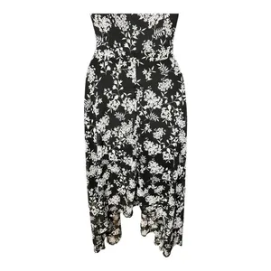 Banana Republic Elegant Ruffle Dress Black/White Floral print Size 4 Asymmetric thumbnail 15
