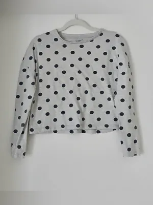 Primark Polka Dot Pajama Set Gray Black Loungewear size Small Cozy Sleepwear thumbnail 3