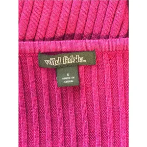 Wild Fable Pink Ribbed Sweetheart Neck Fitted Sweater Top S thumbnail 4