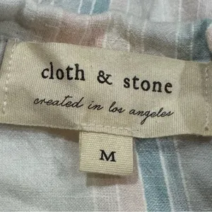 Anthropologie Cloth and Stone Striped Tie Button Down Top Women’s Medium thumbnail 3