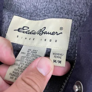 Eddie Bauer Coat Womens Medium‎ Blue Hooded Fleece Lined Insulated Parka Warm thumbnail 5