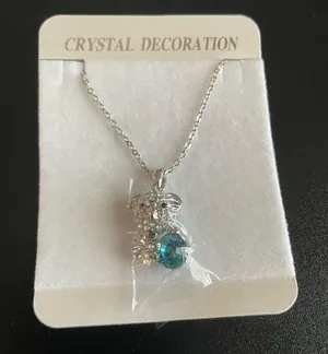 Sloth with blue crystal necklace thumbnail 6