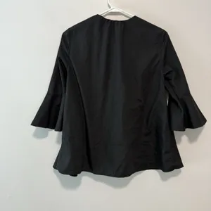Pomander Place Tuckernuck‎ Black V-Neck Bell Sleeve Blouse Size XS thumbnail 4
