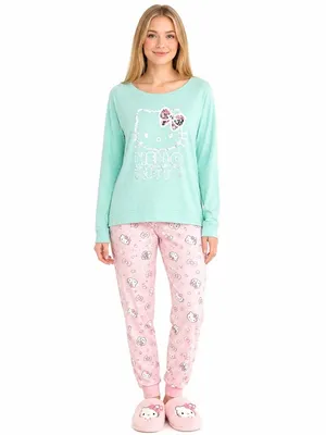 Hello Kitty Mint Green Long Sleeve Sweatshirt Floral Bow Sanrio Kawaii M 2014 thumbnail 3