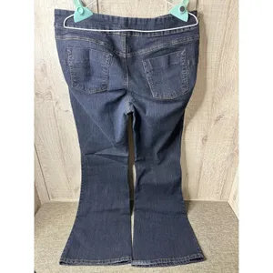 Womens Bootcut Denim Jeans Large Cotton & Polyester Blend Stretch Dark Wash thumbnail 2