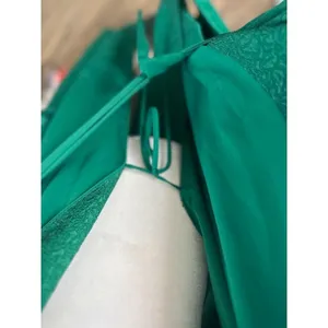 Victoria's Secret Vintage Gold Label Long Robe Green Belted Embossed Women Large thumbnail 7