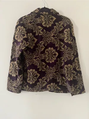 Vintage Studio Works Purple Gold Floral Baroque Blazer Medium Renaissance thumbnail 5