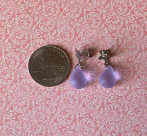 Handmade teardrop Czech glass simple star earrings💫💜 thumbnail 9