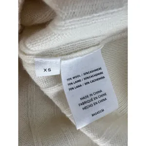 NAADAM Cream Wool Cashmere Ribbed Cropped Cardigan XS thumbnail 7