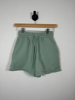 White Fox Sweat Shorts Sage Green Embroidered Logo Size XS Lounge thumbnail 2