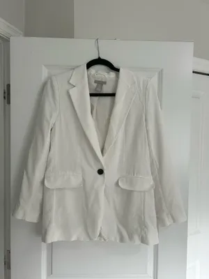 New H&M Linen Blend Blazer Jacket Size $57.99 thumbnail 2