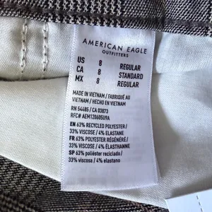 American Eagle Gray Glen Plaid Wide Leg Trouser Pants Size 8 Stretch High Rise thumbnail 7