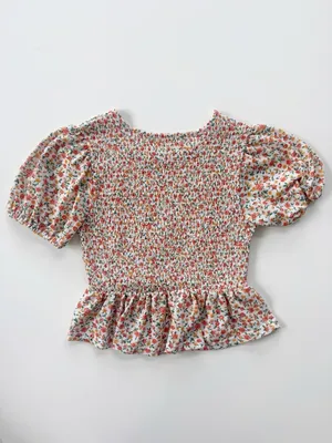 Blu Pepper Floral Smocked Peplum Top size M thumbnail 8