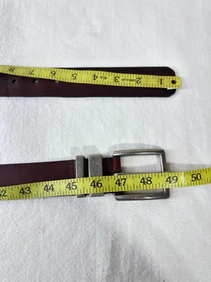 Levi's Rugged Dark Brown Leather Belt Sz 40 Brushed Nickel Western Vintage thumbnail 8