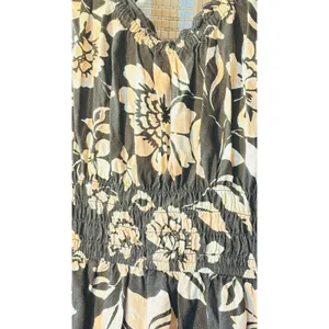 Patrons of Peace black sleeveless floral bohemian midi dress sz Med 8 thumbnail 3
