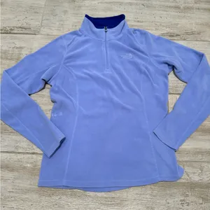 Periwinkle North Face Fleece 1/4 Zip Pullover Size S thumbnail 1