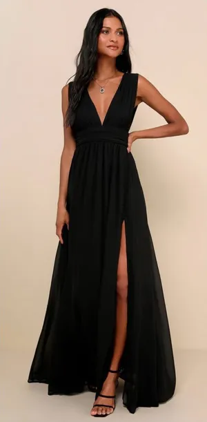 Lulu's Heavenly Hues Black Maxi Dress thumbnail 1