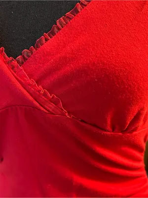 Speechless Y2K red surplice short split sleeve top M ruched ruffles coquette thumbnail 9