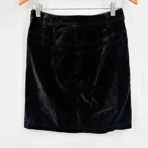 Ann Taylor Loft Velvet Mini Skirt Sz 2 Black Indie Gothic Y2K Holiday Academia thumbnail 5